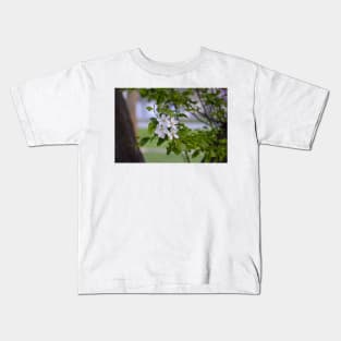 White Crab Apple Blossoms Kids T-Shirt